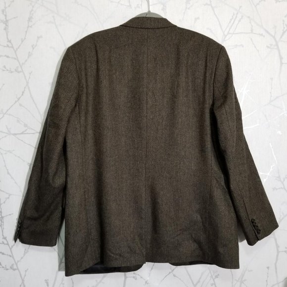 Paul Rosen Brown Herringbone 100% Cashmere Blazer - Picture 3 of 4